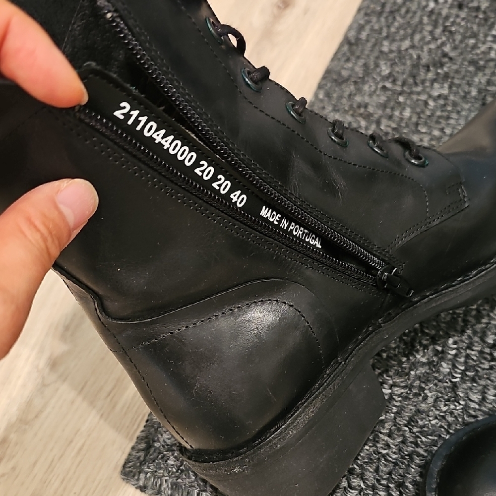Fly London Black Combat Moto Boots High-Top Lace-Up - Picture 8 of 8